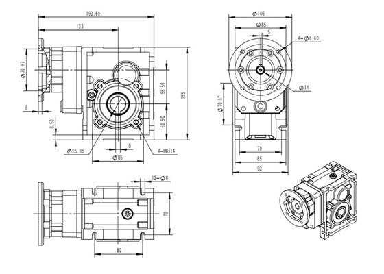 艾思捷准双曲面减速机KM502系列尺寸图纸.jpg 艾思捷准双曲面减速机KM502系列尺寸图纸.jpg